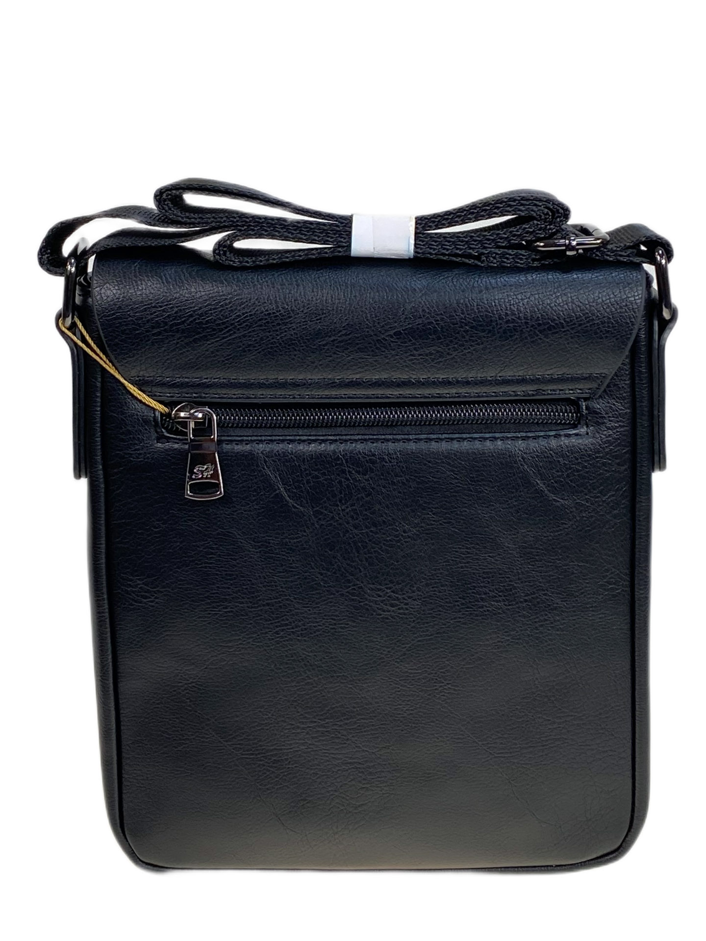 На фото 2 - Сумка мужская из натуральной кожи, цвет черный