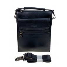 На фото 1 - Мужская сумка из натуральной кожи  цвет черный