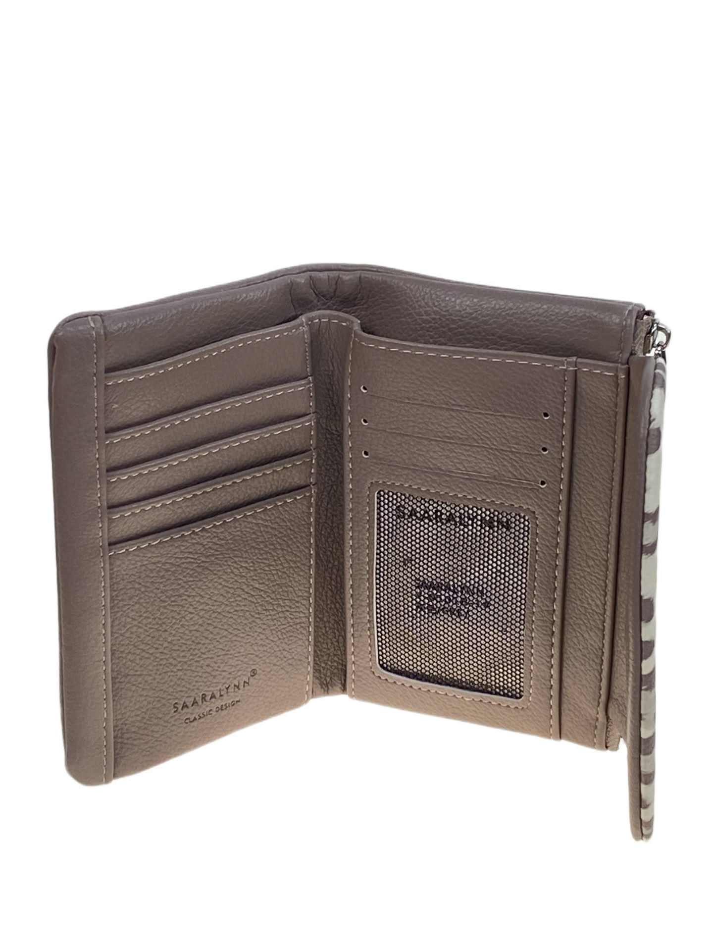 На фото 2 -  Женское портмоне из искусственной кожи, цвет серый